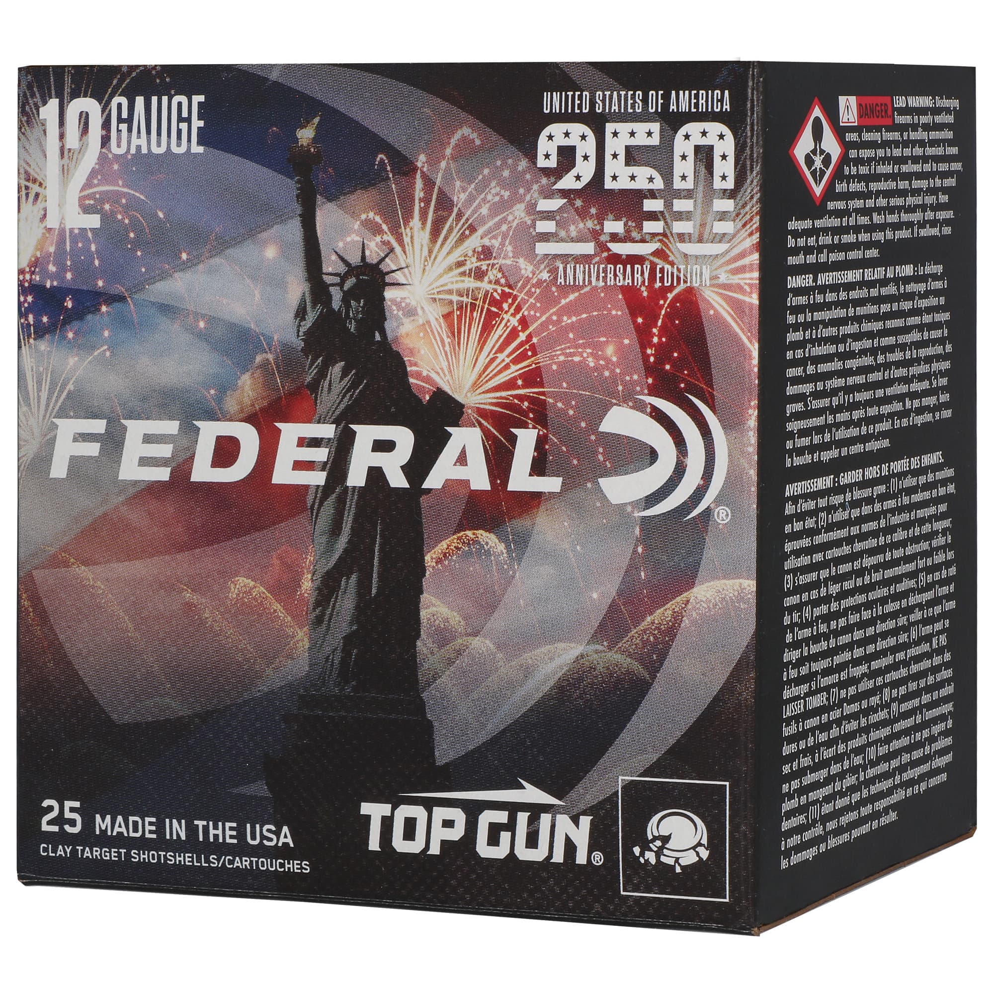 Federal Top Gun USA 250th 12 GA 2.75" 1-1/8oz #8 Shot 25ct Box